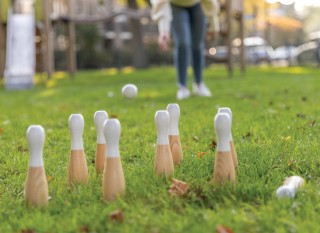 Juego de bolos de madera personalizado